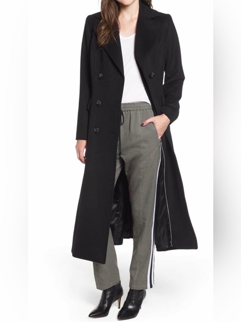 Kristen Black Women's wool cashmere Black Long Coat